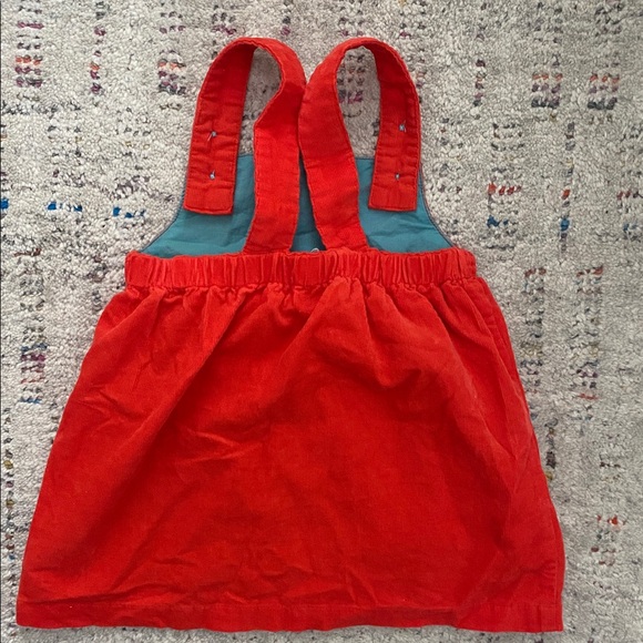 Mini Boden baby holiday winter Red dress w/ embroidered animals size 3-6 months - Picture 3 of 7